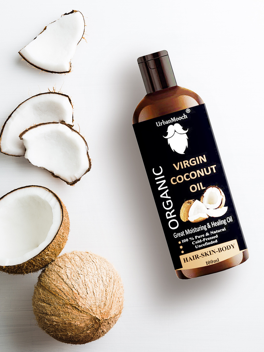 UrbanMooch Men Coconut Oil For Hair & Skin Moisturizing & Healing  - 100 ml