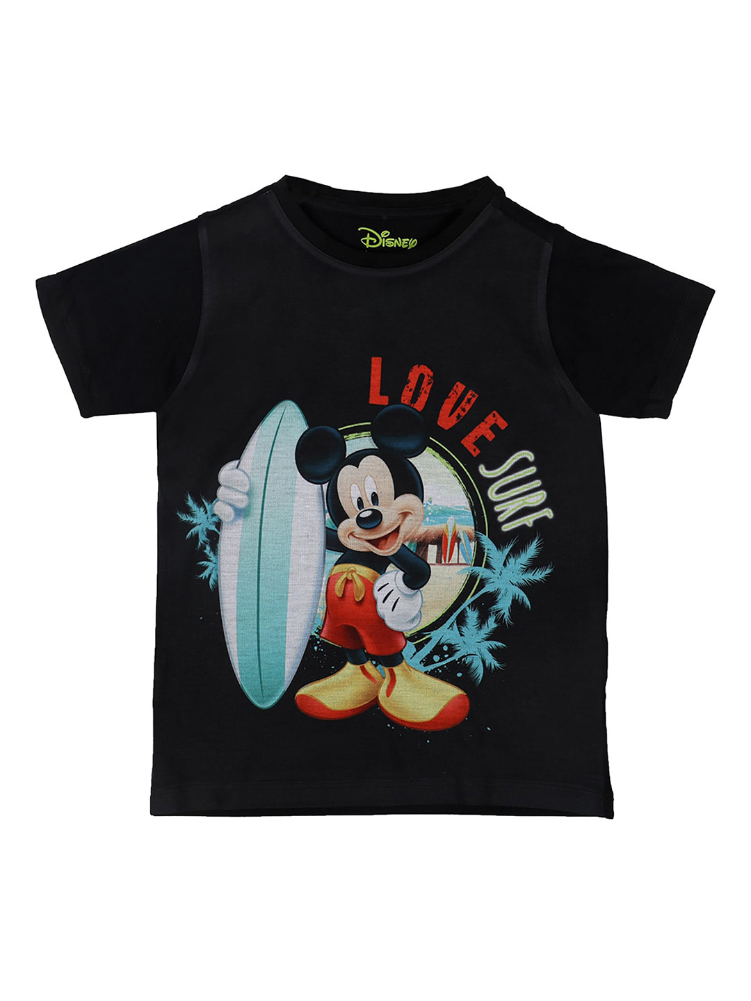 Disney by Wear Your Mind Boys Black & Blue Mickey Mouse Printed T-shirt