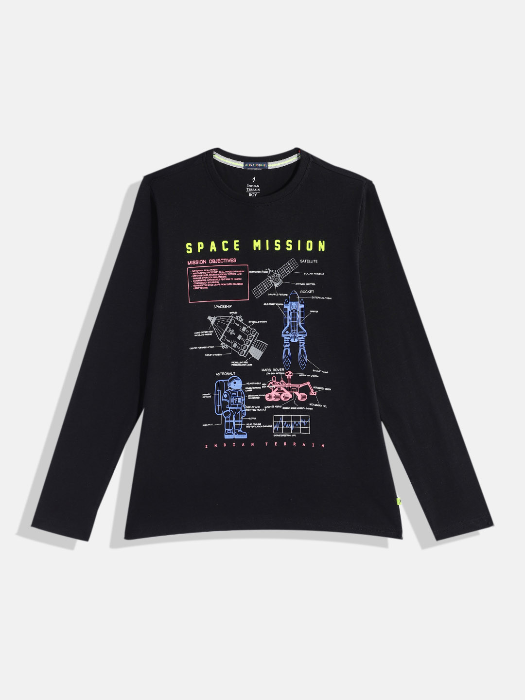 Indian Terrain Boys Typography Printed Pure Cotton T-shirt