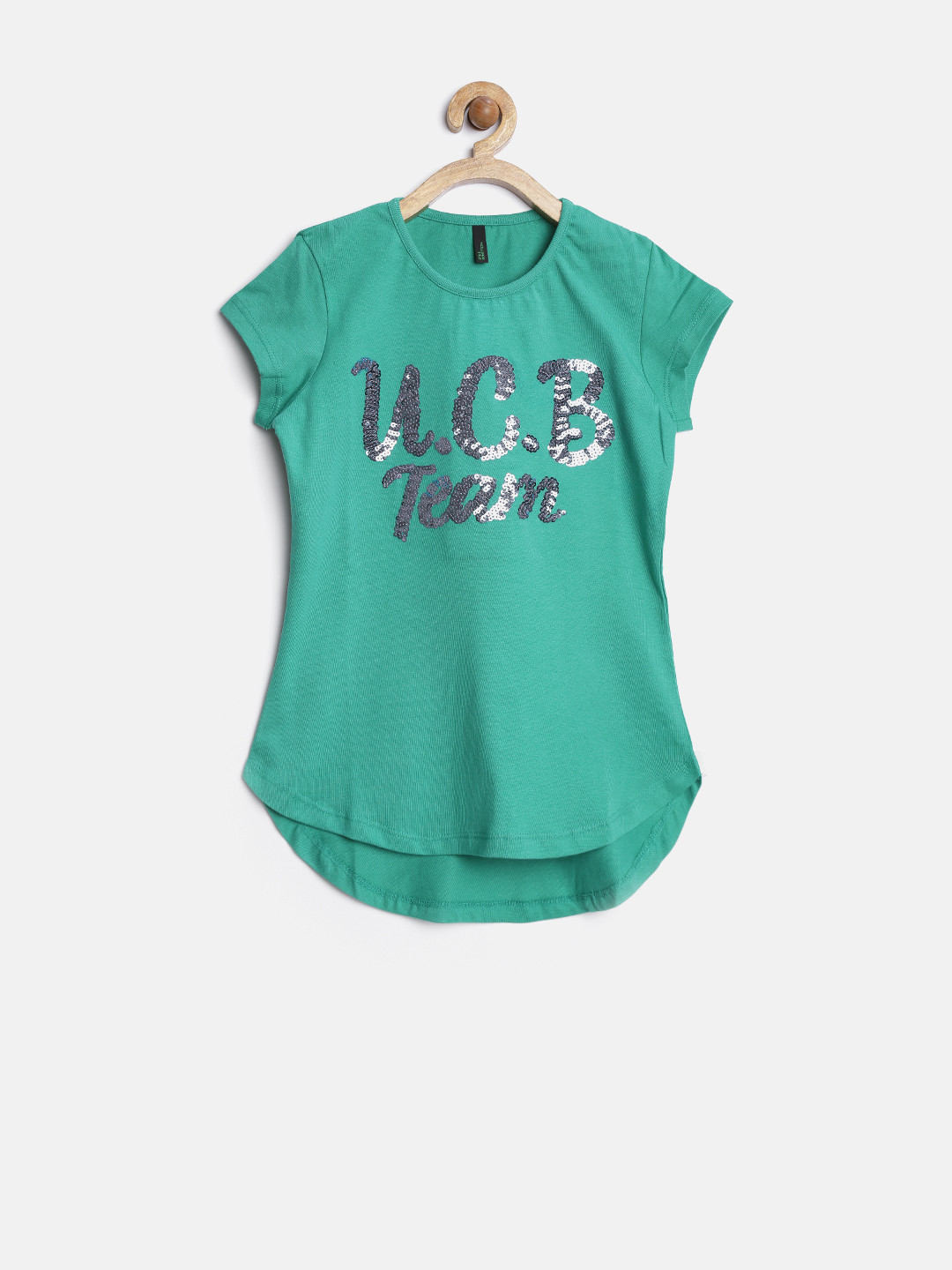 United Colors of Benetton Girls Green Sequinned Top