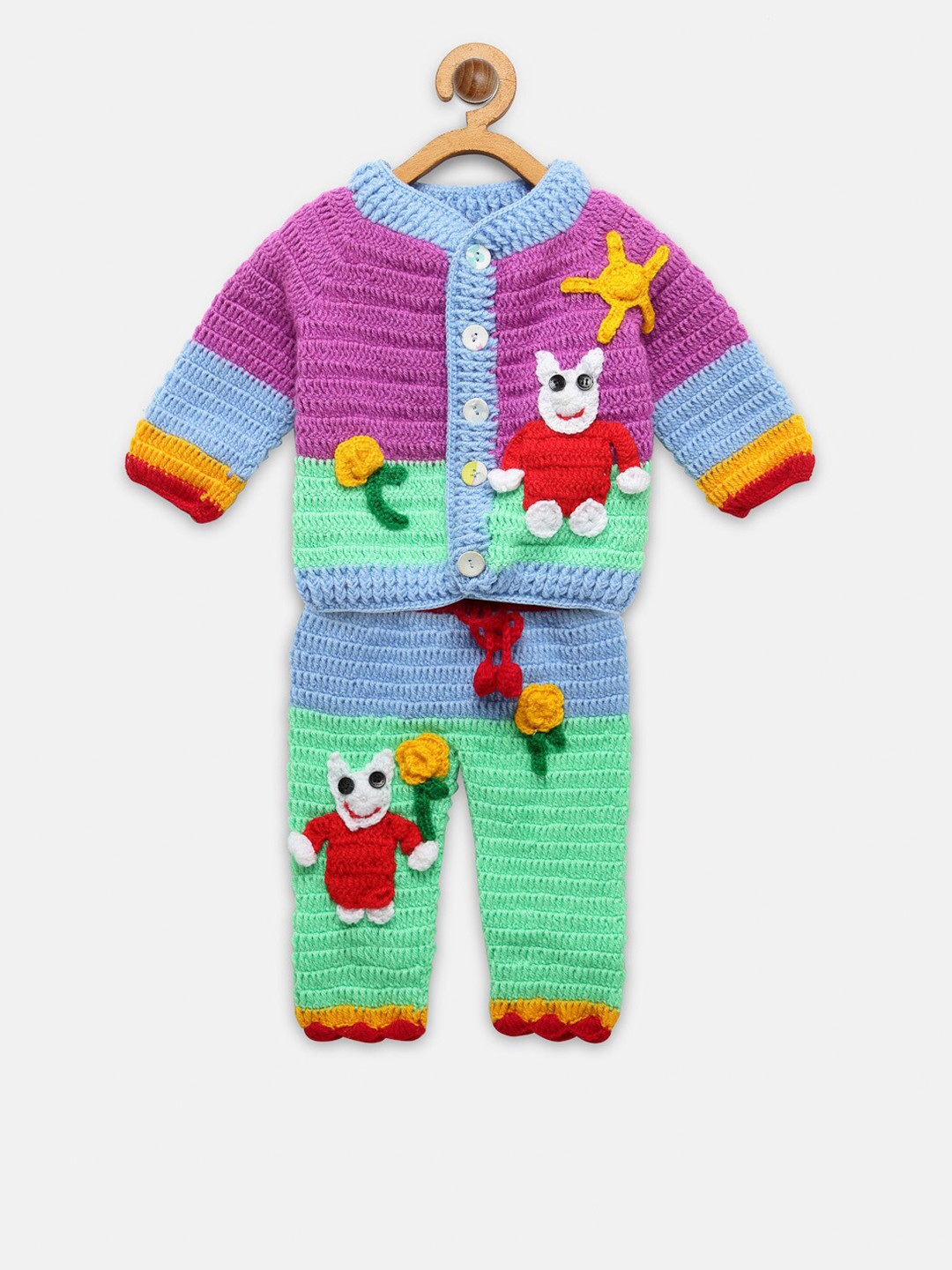 CHUTPUT Unisex Kids Multicoloured Self Design Clothing Set