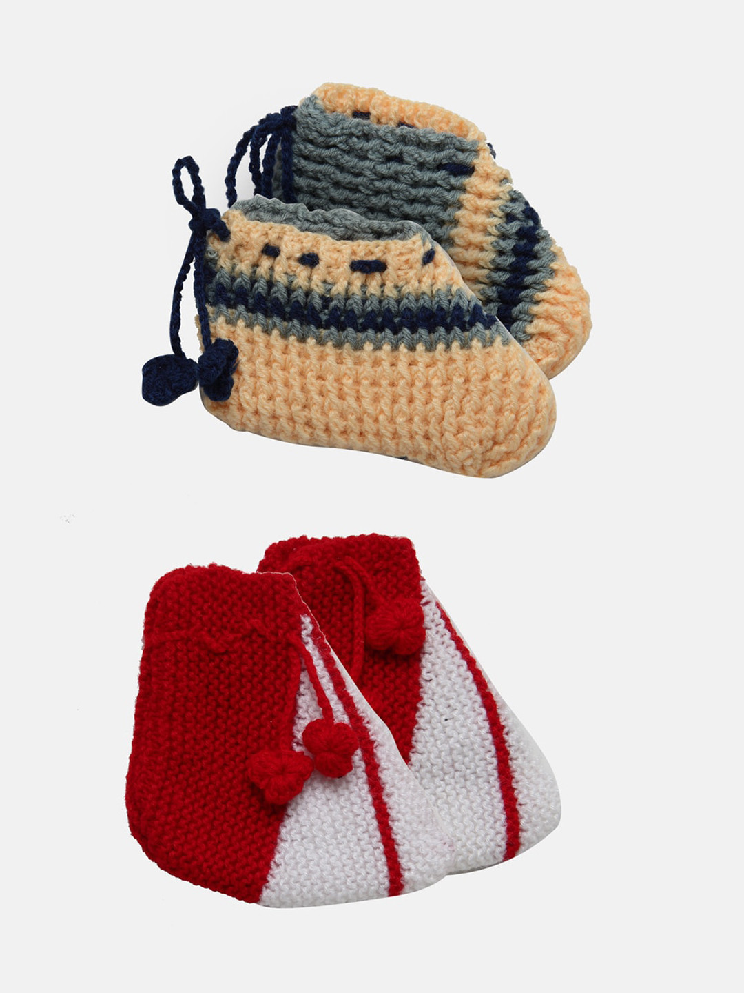 CHUTPUT Kids Set Of 2 Hand Knitted Crochet Booties