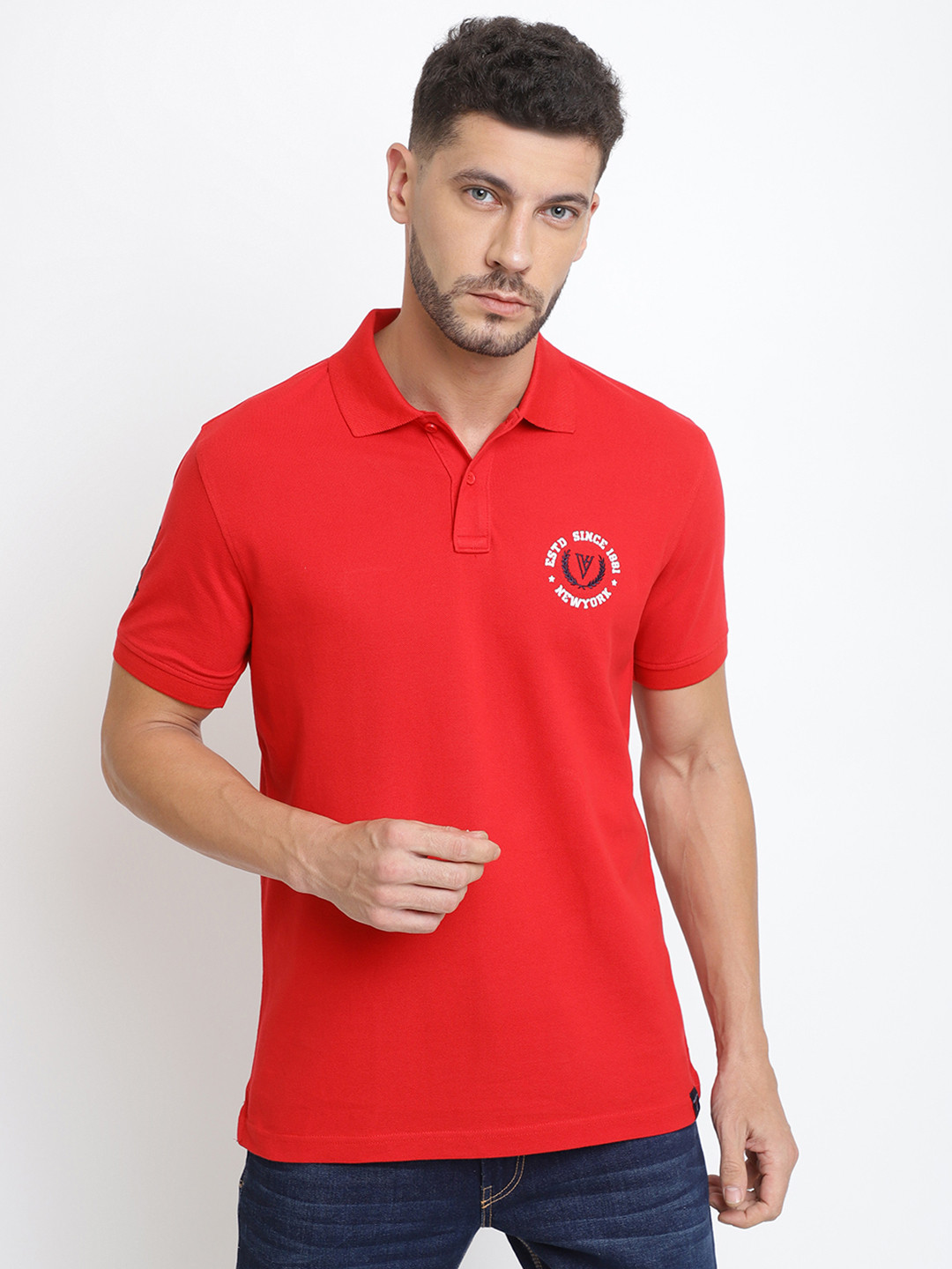 Van Heusen Innerwear Sport Solid Varsity Inspired Short Sleeve Polo T-Shirt