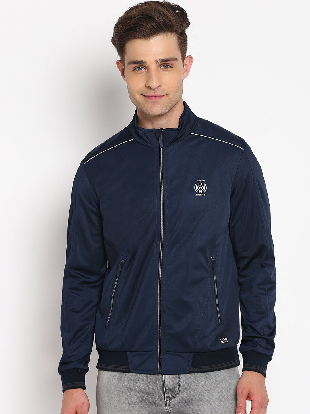 Lee Men Navy Blue Bomber Jacket