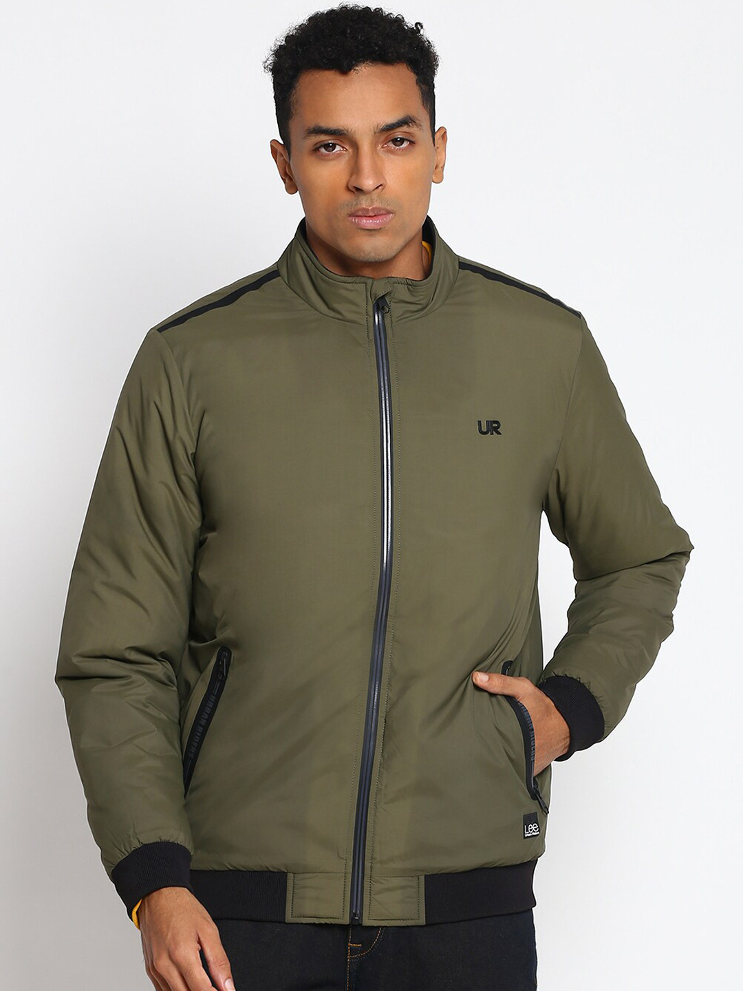 Lee Men Olive Green Bomber Jacket