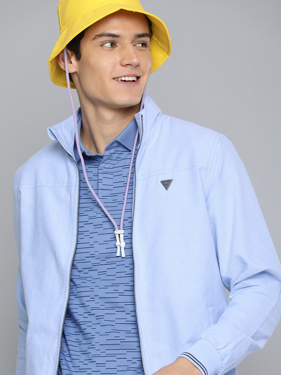 Lee Men Blue Solid Tailored Jacket