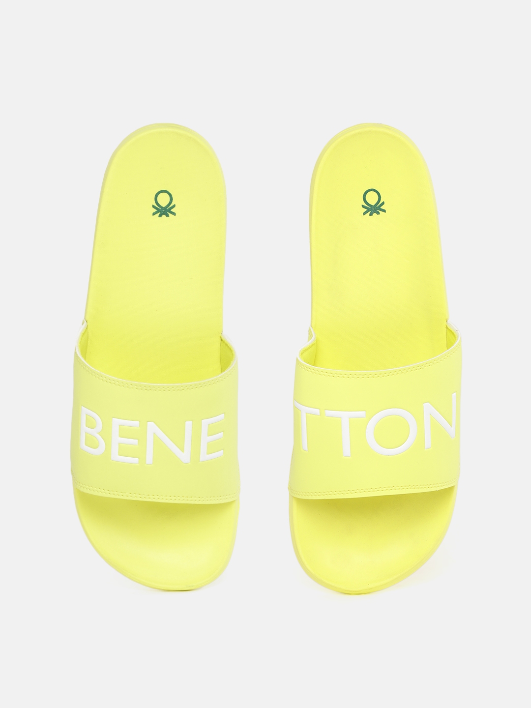 Buy United Colors Of Benetton Men Fluorescent Green White