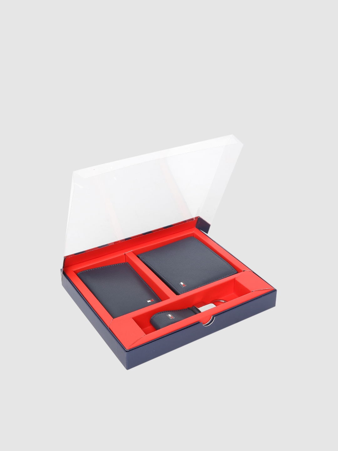 Buy Tommy Hilfiger Men Navy Blue Solid Leather Accessory Gift Set
