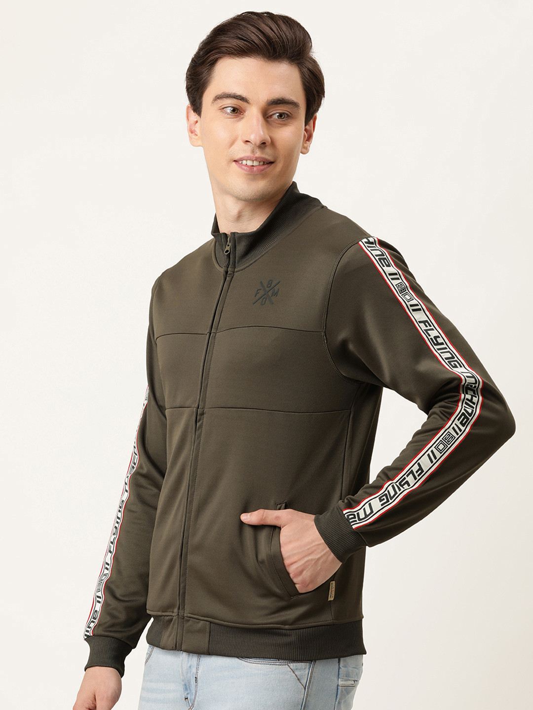 Flying Machine Men Olive Green Sweatshirt