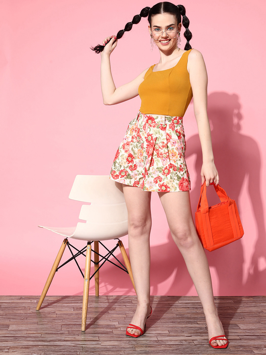 Veni Vidi Vici Mustard Yellow Solid Tank Crop Top