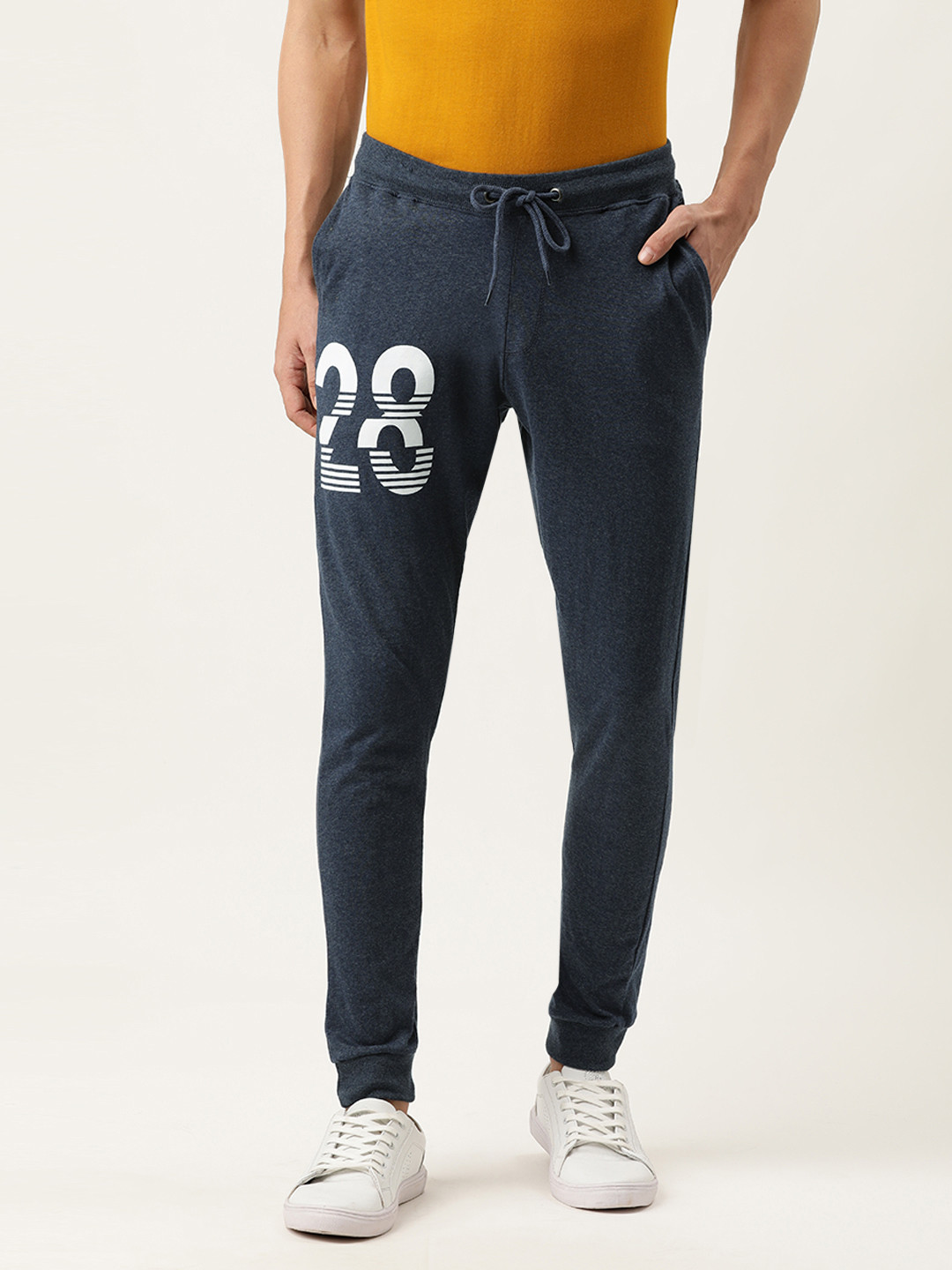Urban Dog Men Blue Cotton Knitted Track Pant