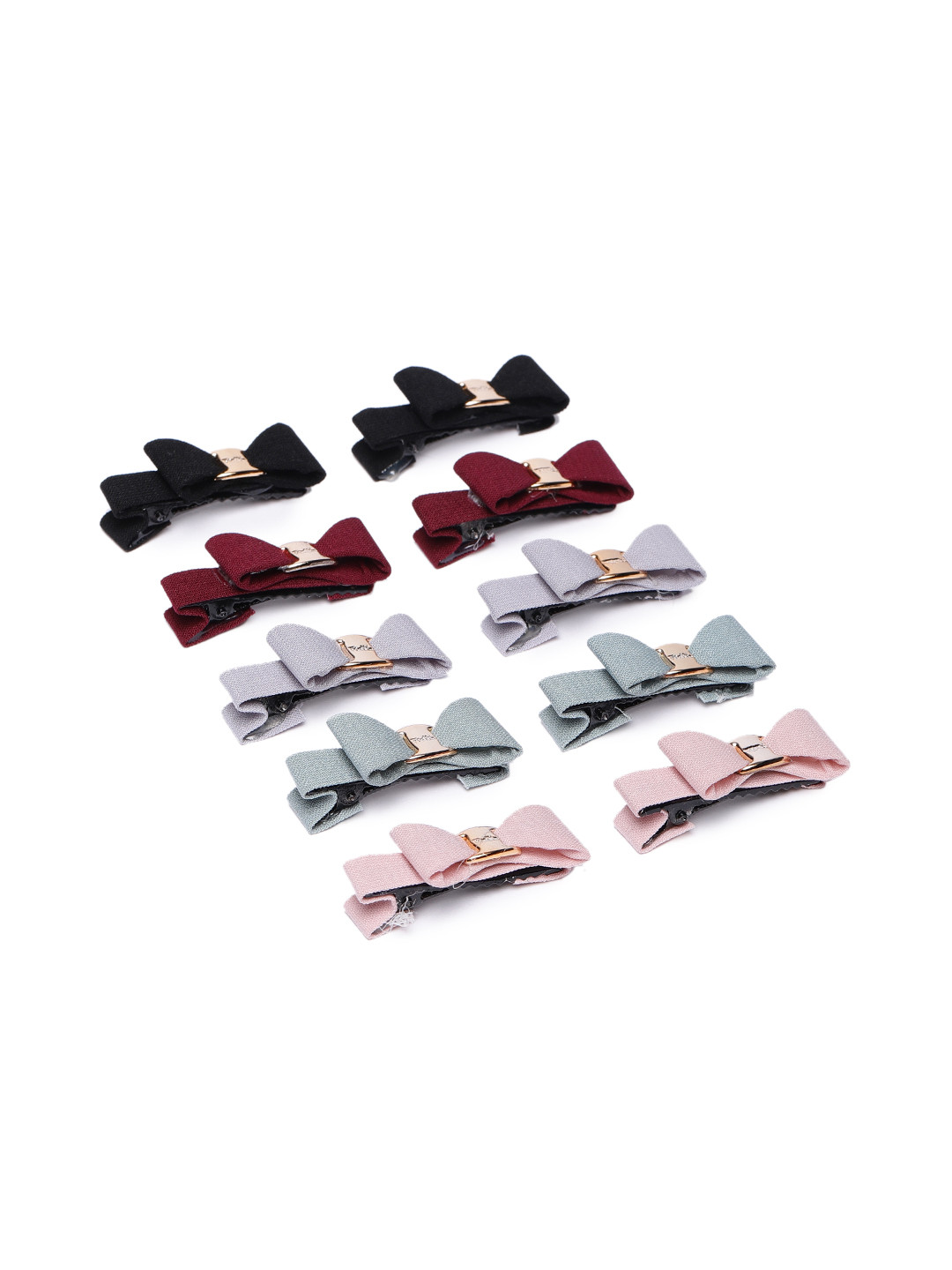 AccessHer Women Red & Black Set of 5 Alligator Hair Clip