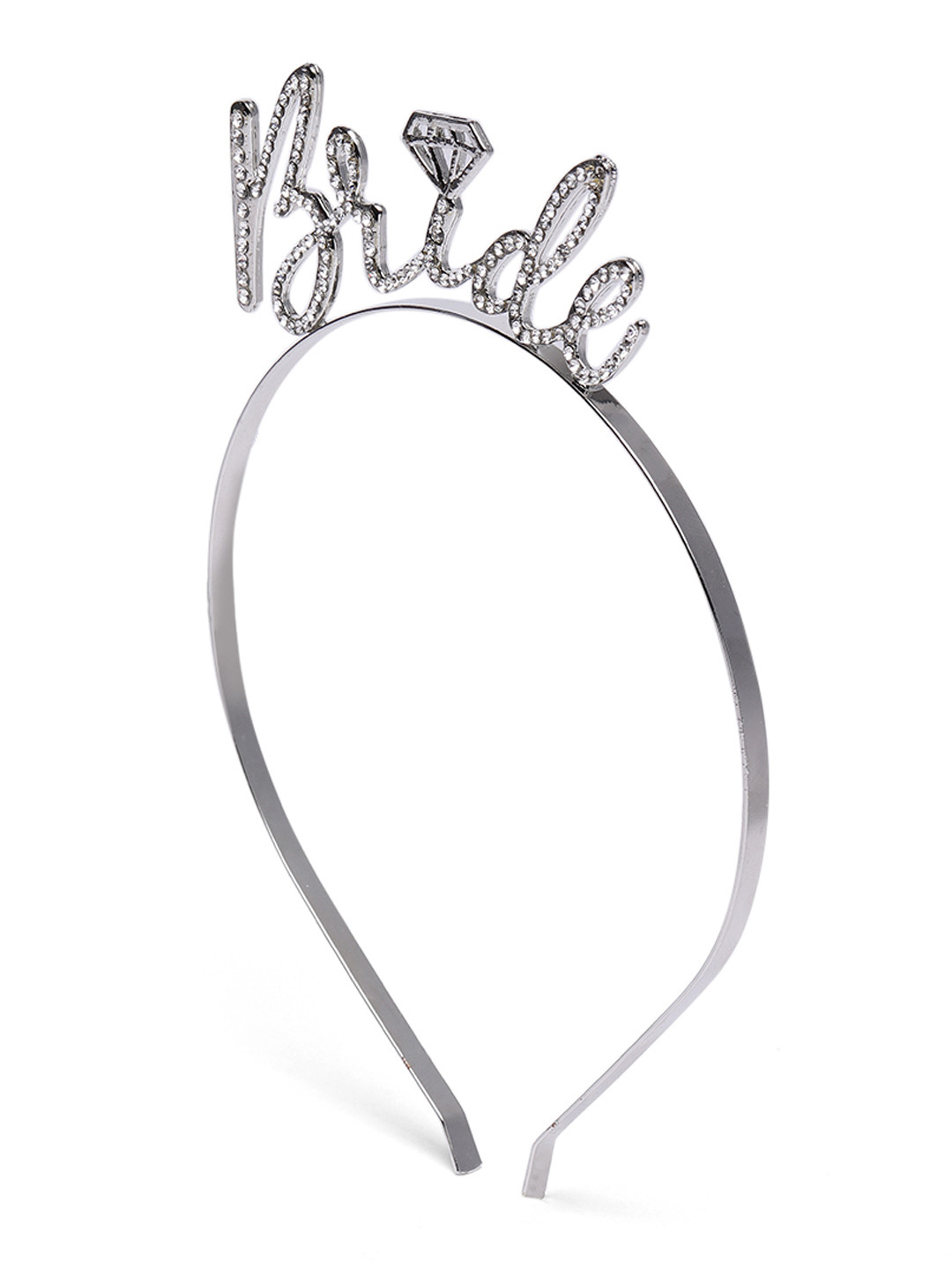 AccessHer Women Silver-Toned Embellished Bridal Hairband