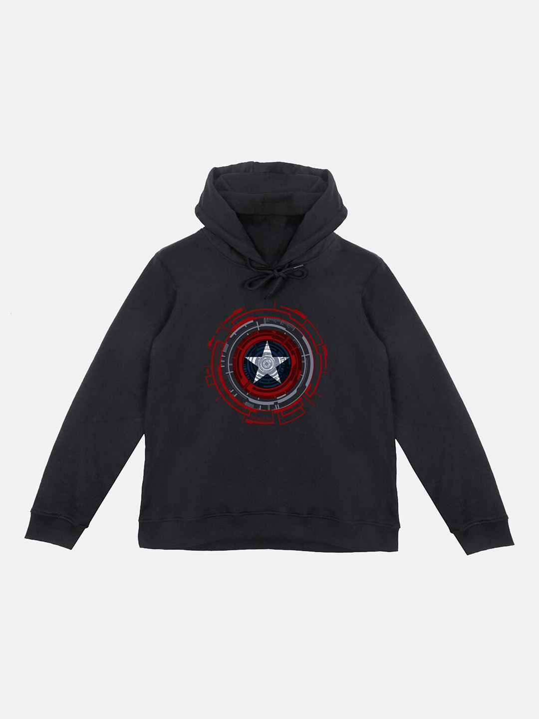 Marvel by Wear Your Mind Kids Black Marvel Printed Hooded Sweatshirt