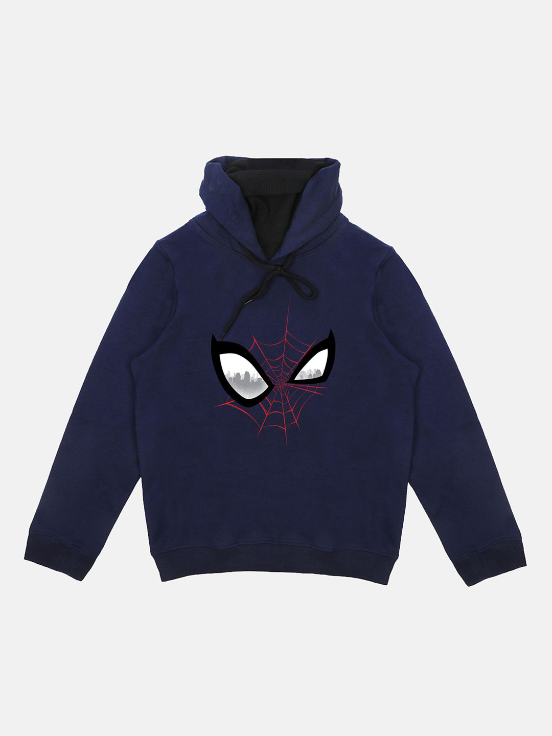 Marvel by Wear Your Mind Boys Navy Blue & Red Spider-Man Printed Hooded Sweatshirt