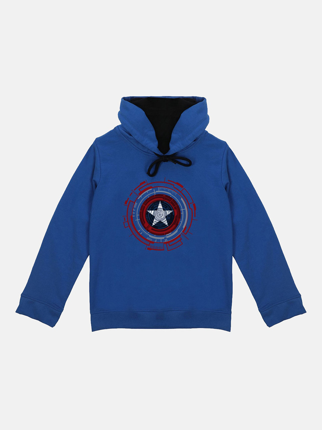 Marvel by Wear Your Mind Kids Blue Marvel Printed Hooded Sweatshirt