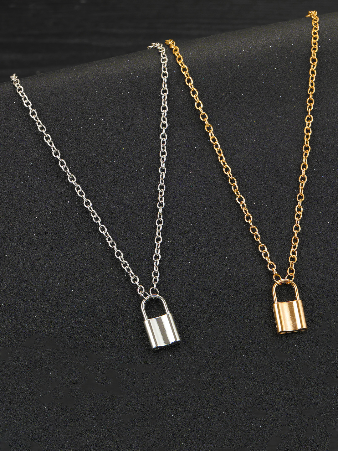 Jewels Galaxy Set of 2 Gold-Plated & Silver-Plated Necklaces