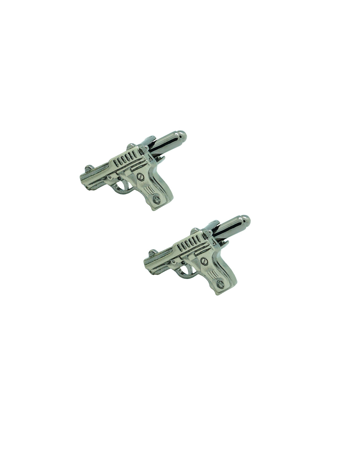 The Tie Hub Gunmetal-Toned Handgun-Shaped Cufflinks