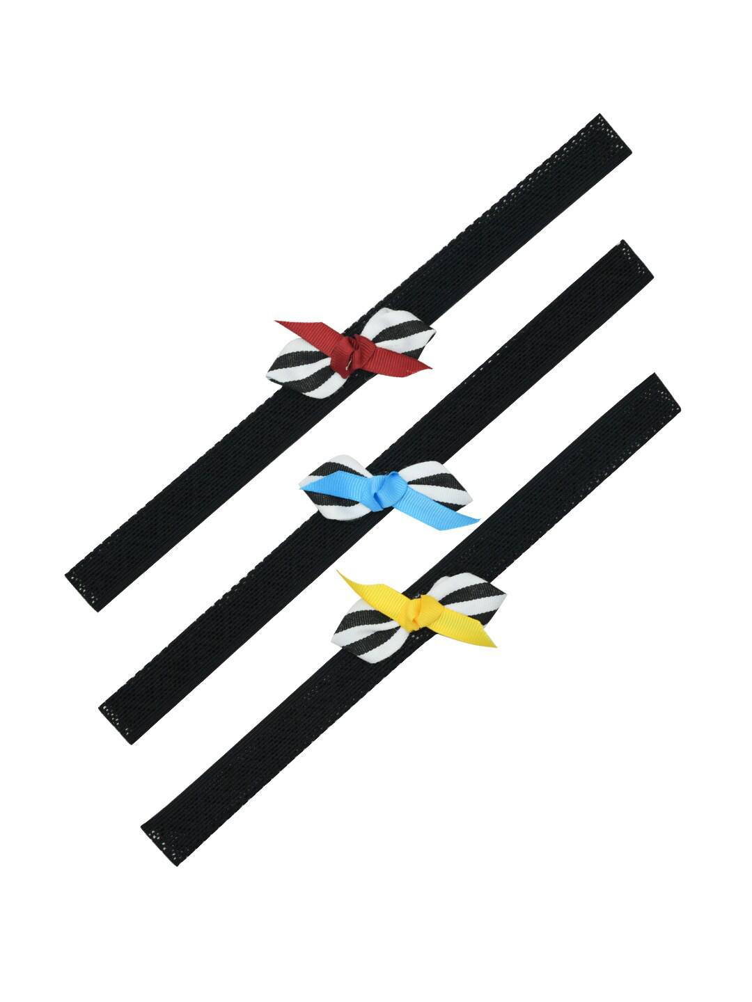 FUNKRAFTS Girls Black & Blue Set of 3 Lace Hairbands