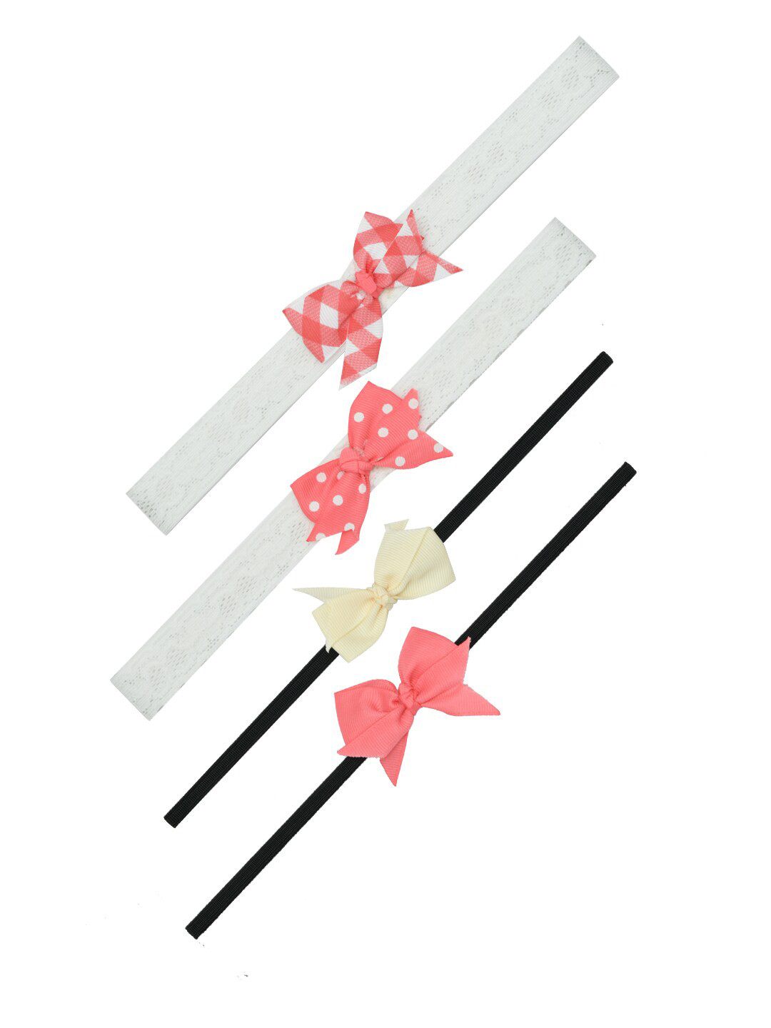 FUNKRAFTS Girls Black & White Set of 4 Hairband