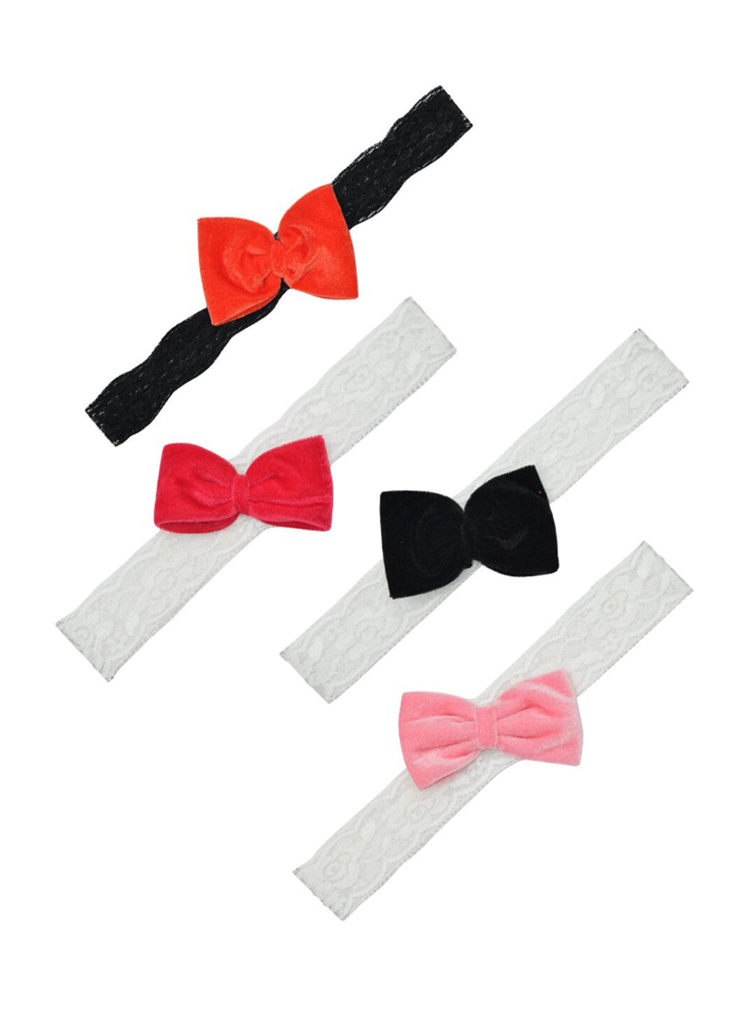 FUNKRAFTS Girls Pack of 4 Multicolored Trendy Bow Headbands