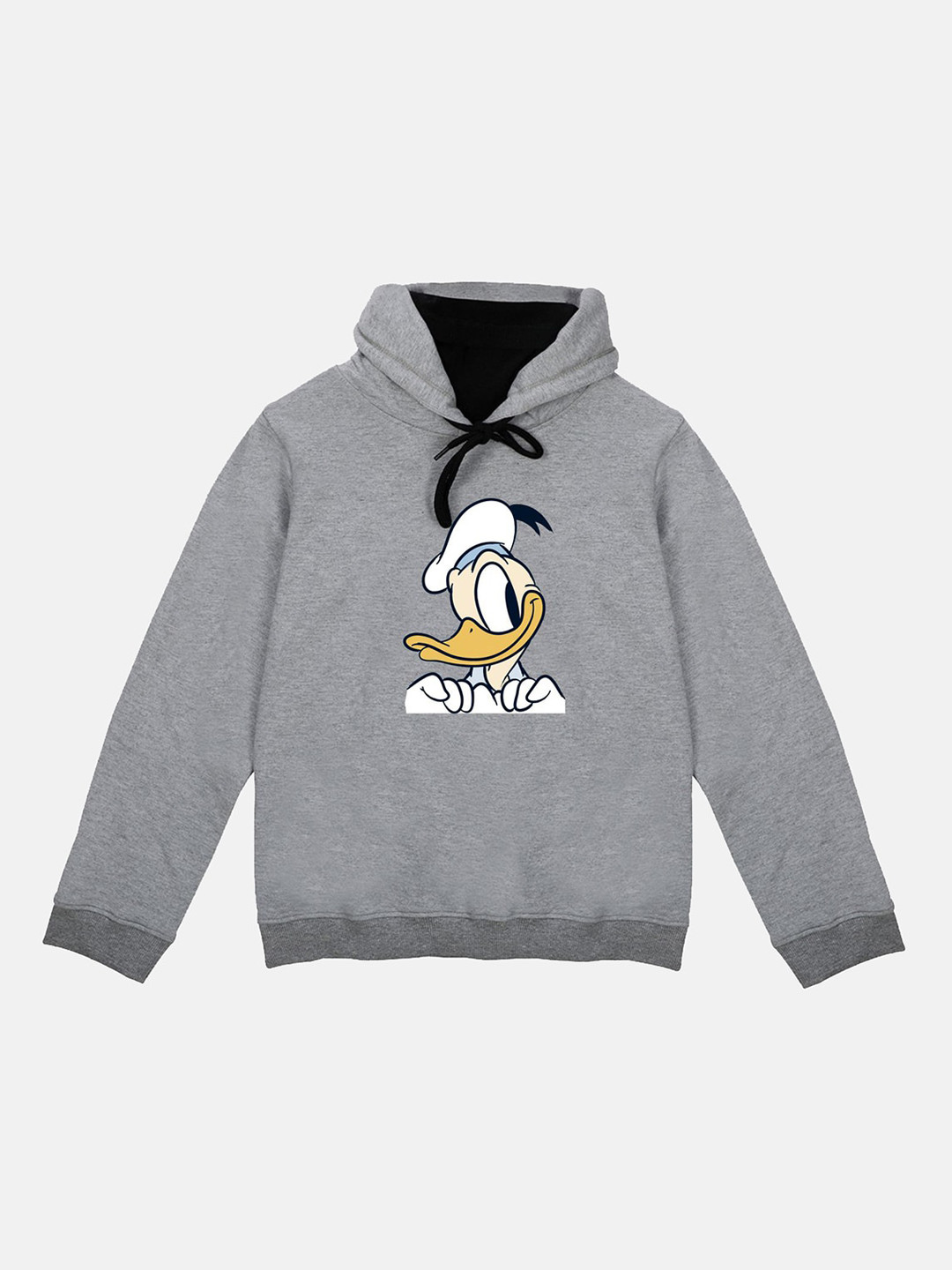Disney by Wear Your Mind Kids Grey & White Donald Duck Printed Hooded Sweatshirt