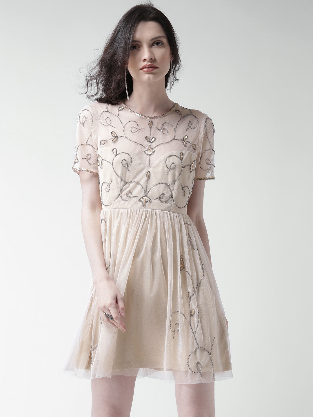 Boohoo embellished skater top dress