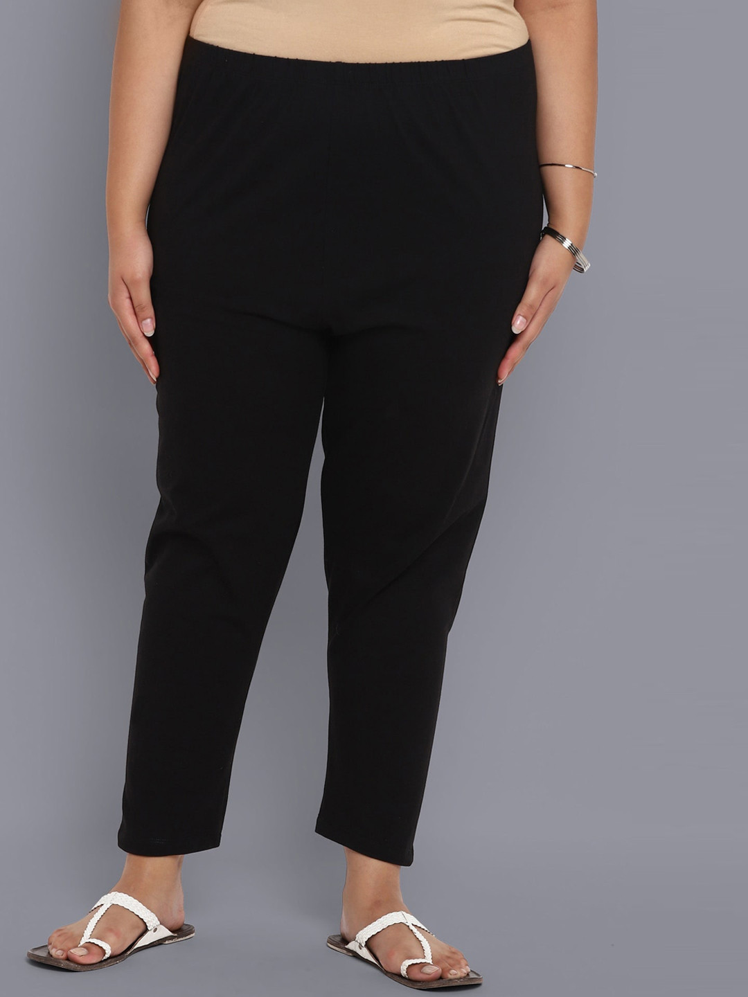 AURELIA Plus Size Women Black Trousers