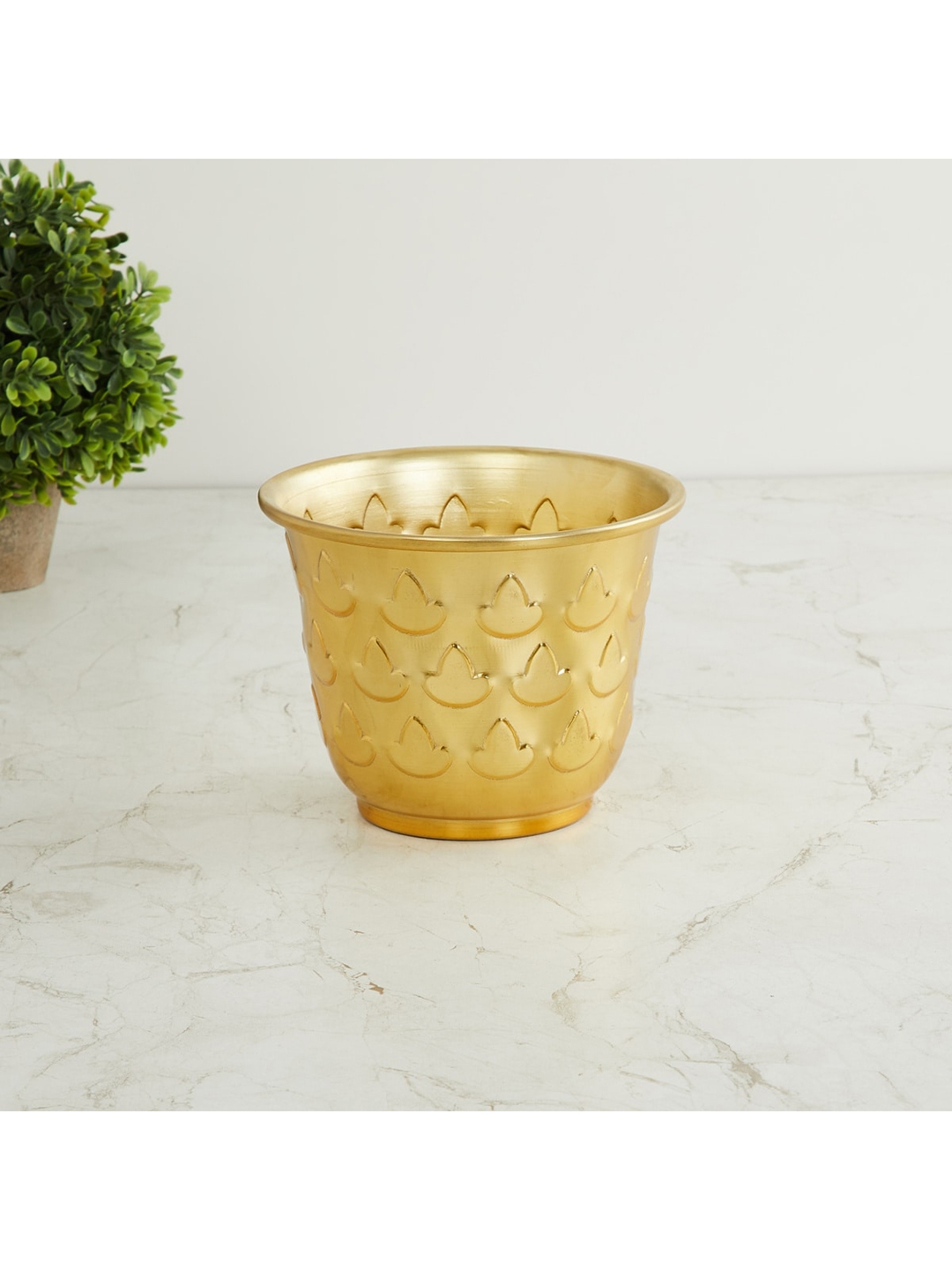 Home Centre Gold-Toned Textured Fiesta Planter