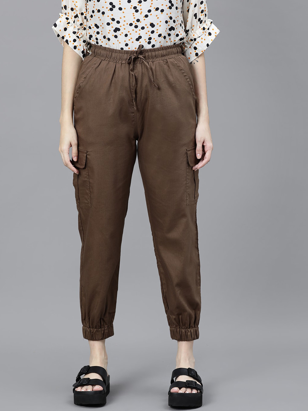 RAREISM Women Brown Joggers Trousers