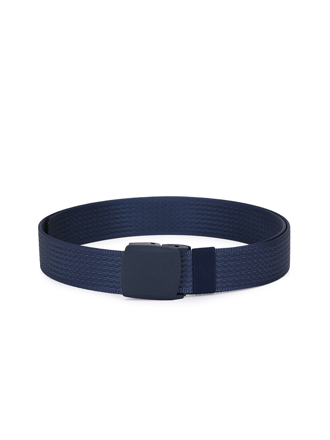 Calvadoss Men Blue Woven Designed Canvas Belt