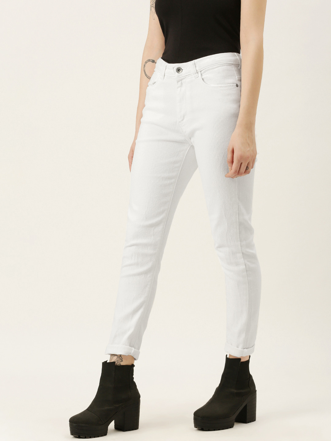 Flying Machine Women White Veronica Skinny Fit High-Rise Stretchable Jeans