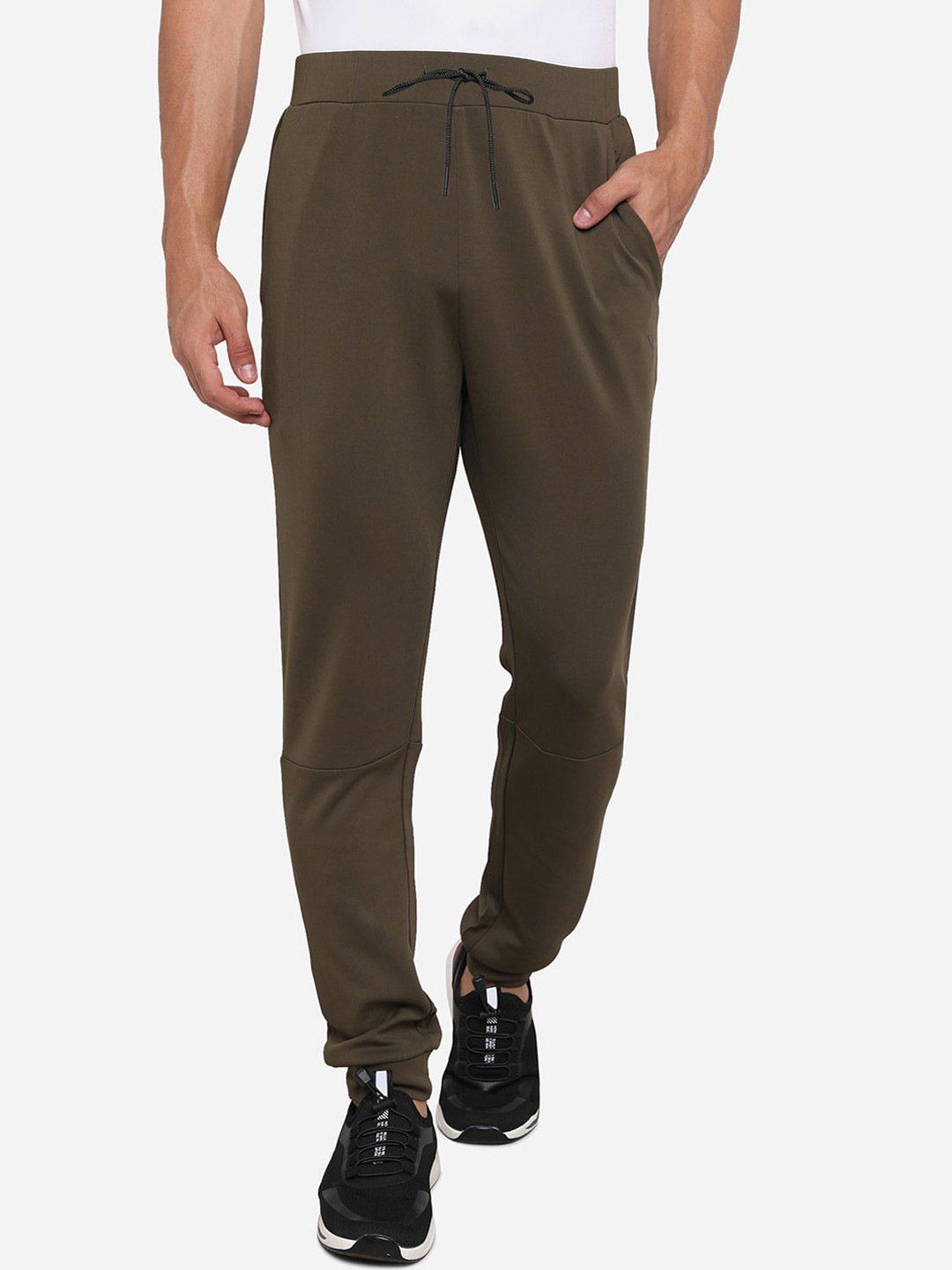 VS by Sehwag Men Olive Green Solid Relaxed-Fit Track Pants
