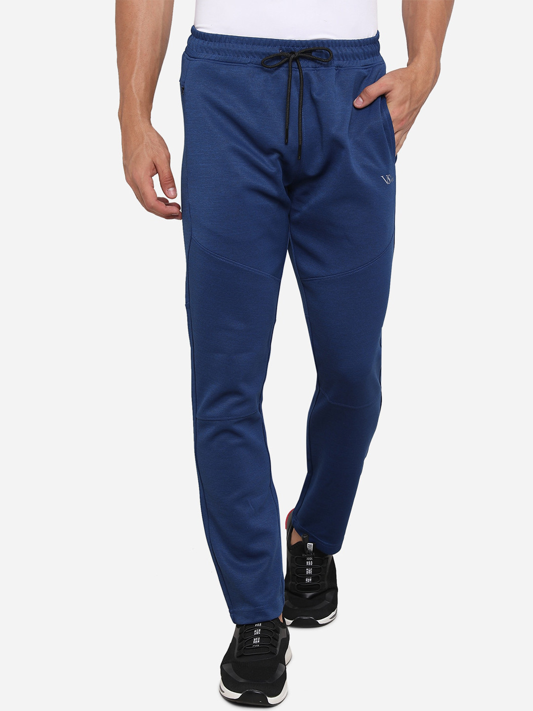 VS by Sehwag Men Blue Solid Rapid Dry Relaxed-Fit Track Pants