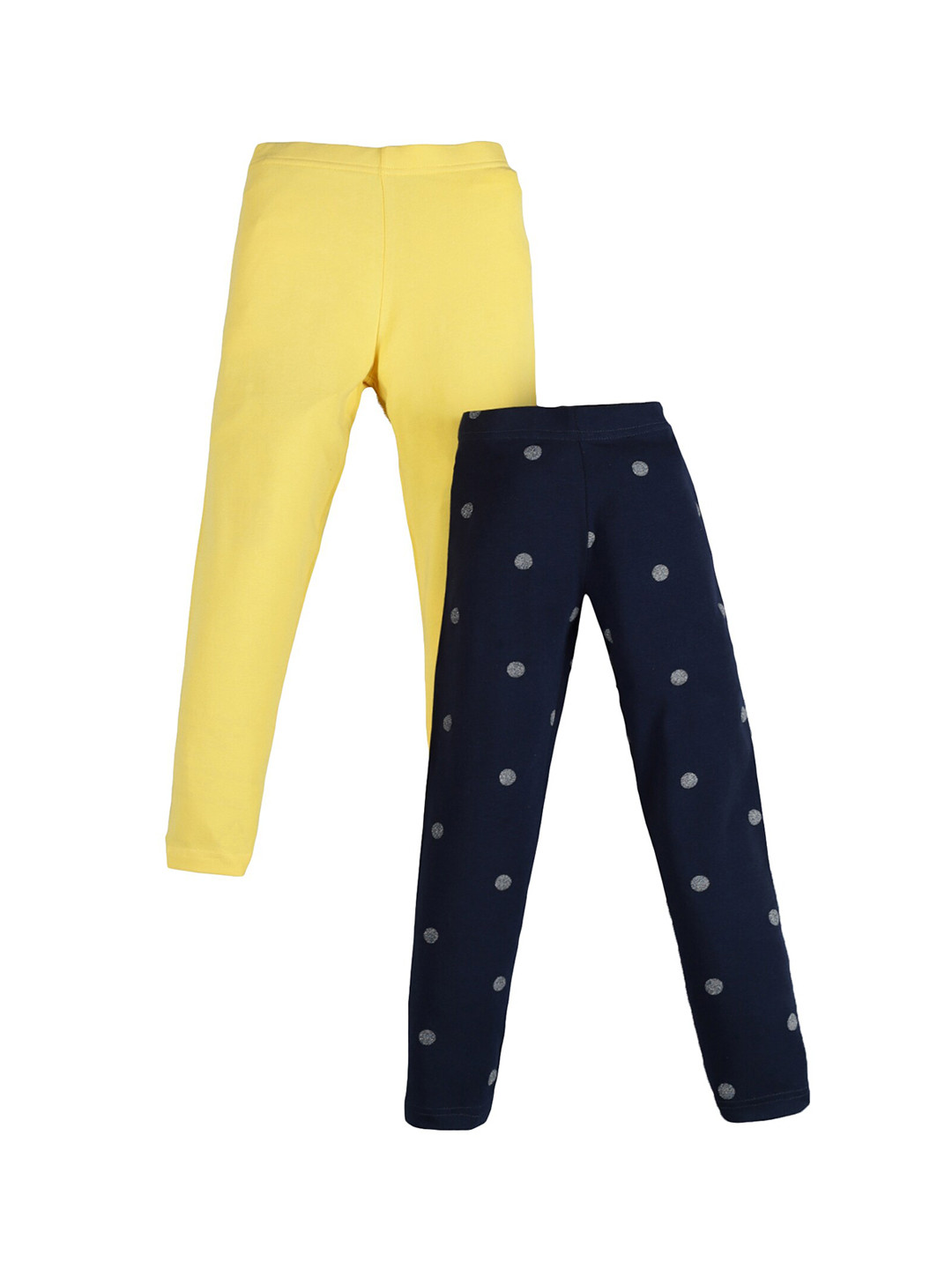 PLUM TREE Girls Pack Of 2 Cotton Ankle-Length Leggings