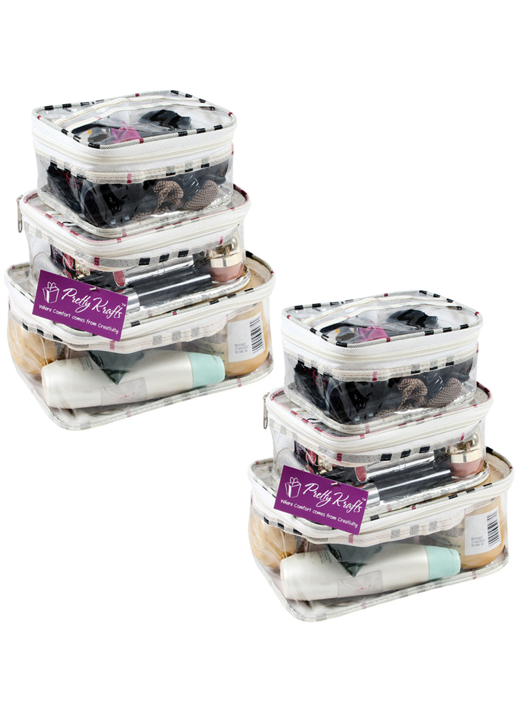 prettykrafts Set Of 6 Transparent Wardrobe Organiser