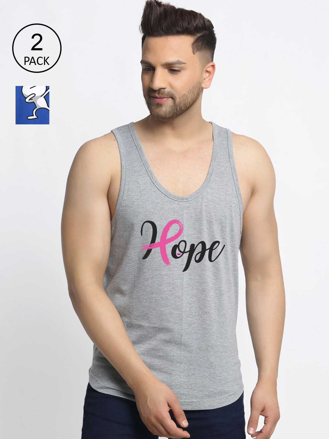 Friskers Men Pack of 2 Captain America & Rabbit Printed Pure Cotton T-shirts