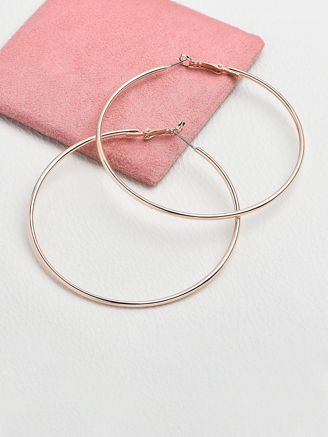 Accessorize London Women Rose Gold Mid Size Simple Hoop Earring