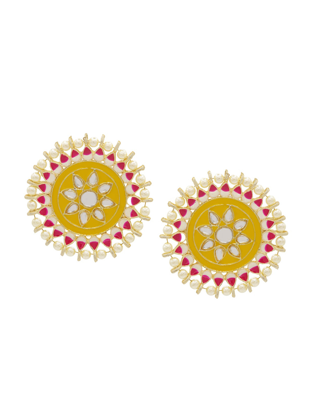 ASMITTA JEWELLERY Yellow Contemporary Studs Earrings
