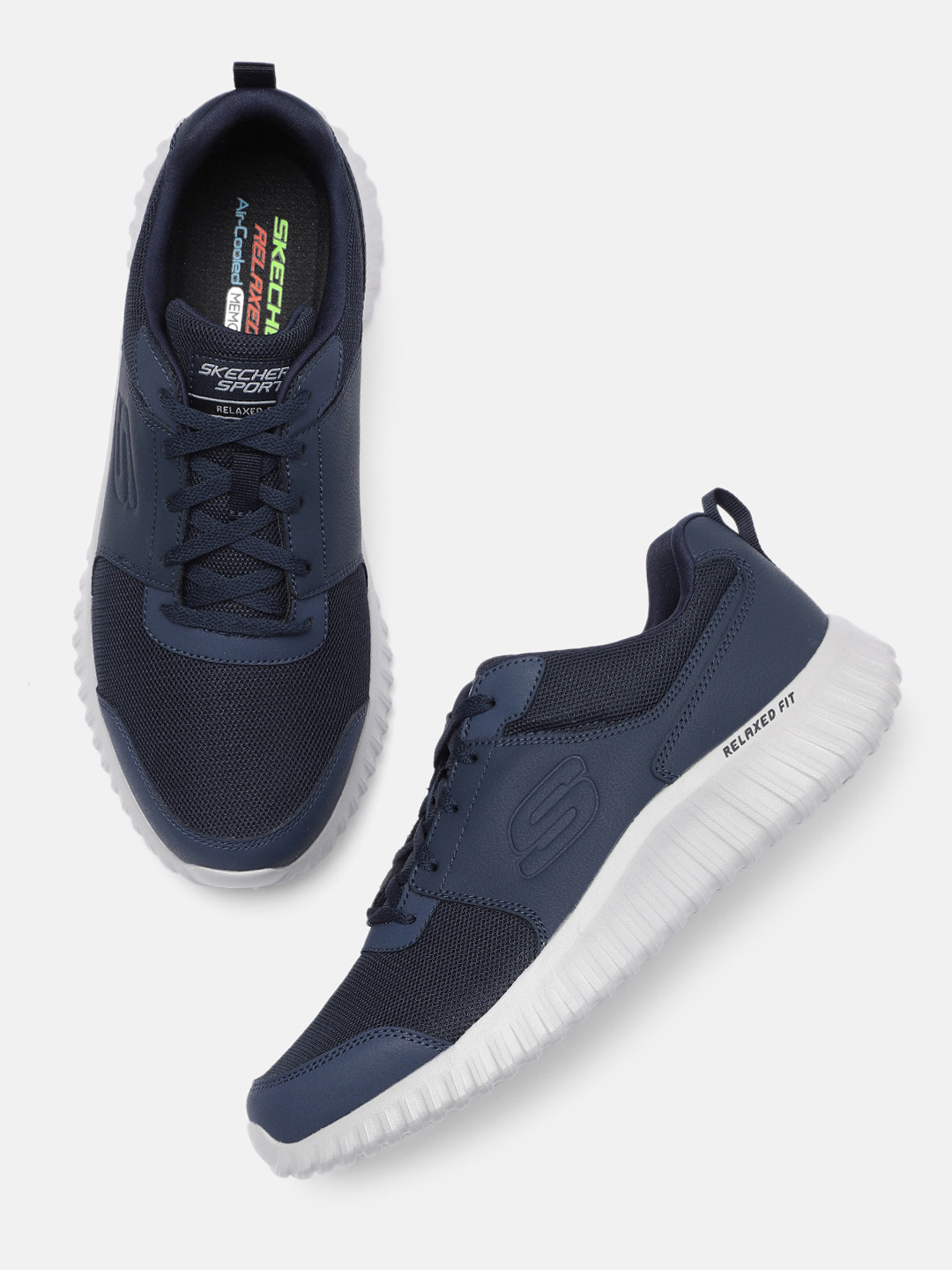 Skechers Men Navy Blue Depth Charge 2.0 - Winkko Air-Cooled Memory Foam Sneakers