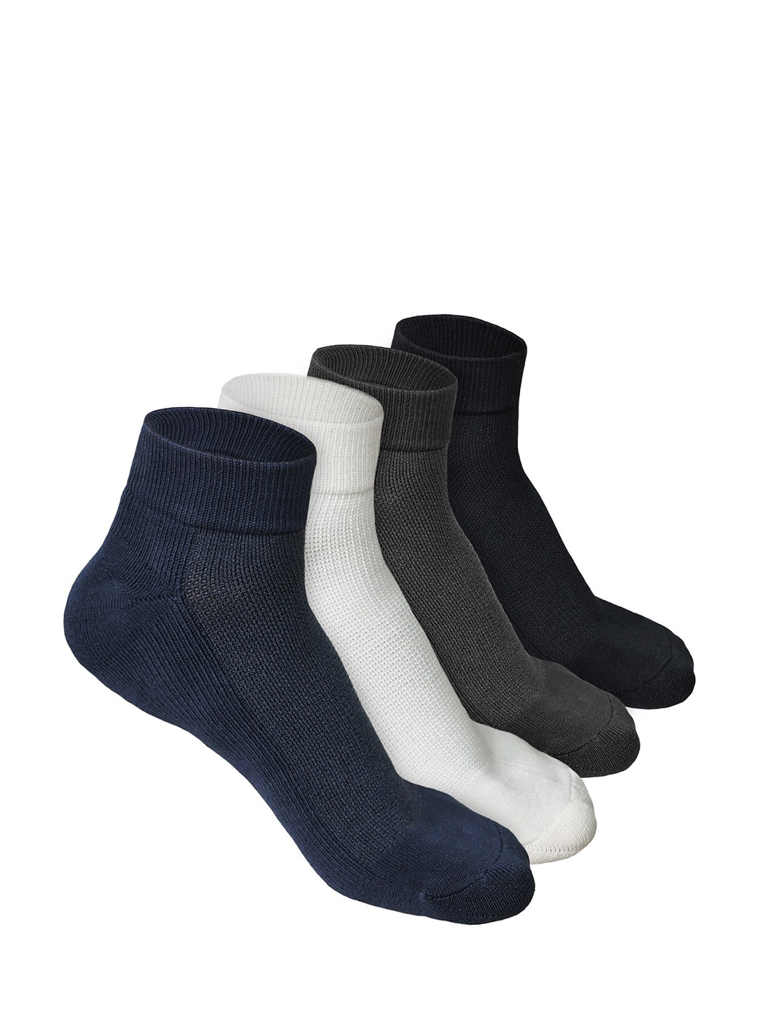 Heelium Men Pack of 4 Bamboo Super Soft & Odour-Free Breathable Quater-Length Socks