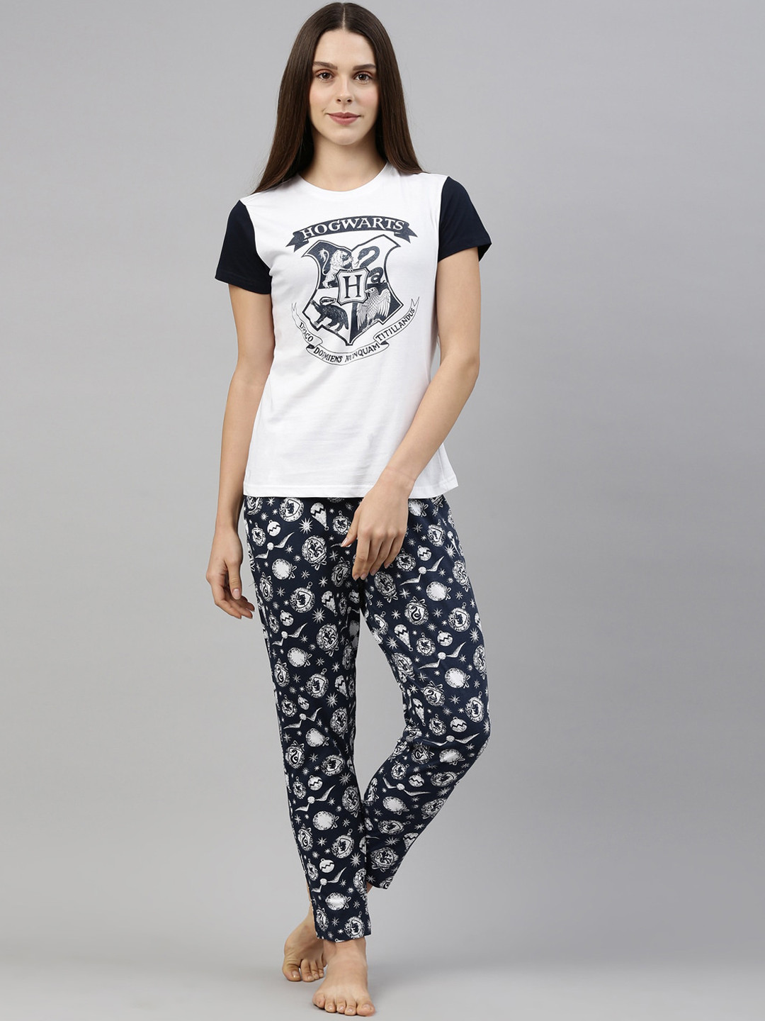 Nap Chief Unisex Harry Potter Hogwarts Printed Pure Cotton Relaxed Fit Night suit