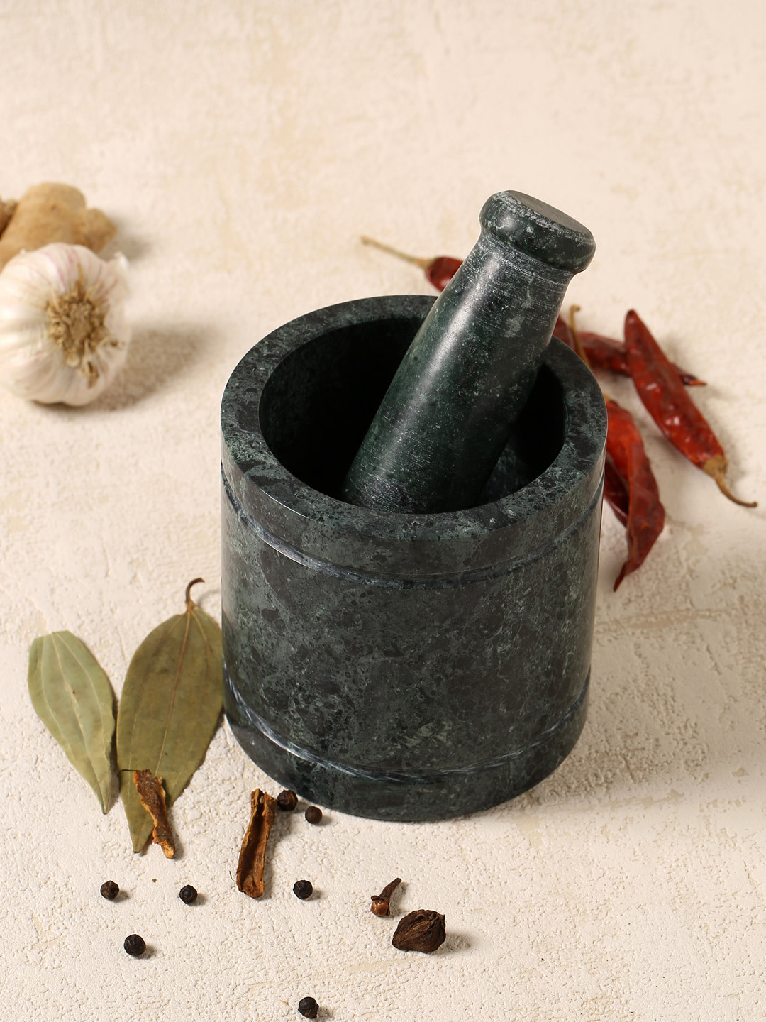 RDK Green Marble Mortar & Pestle