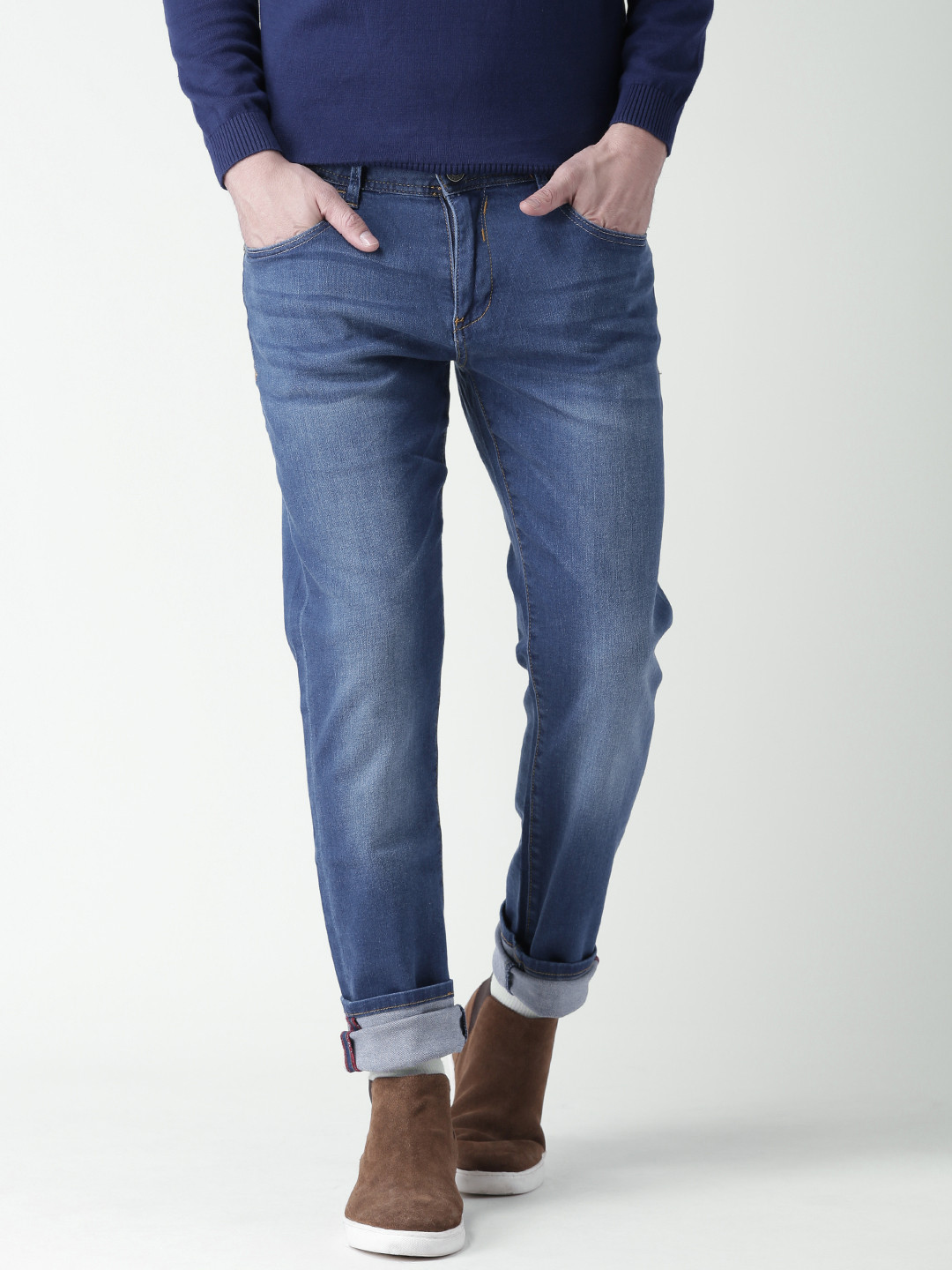 Buy Metersbonwe Men Blue Slim Fit 