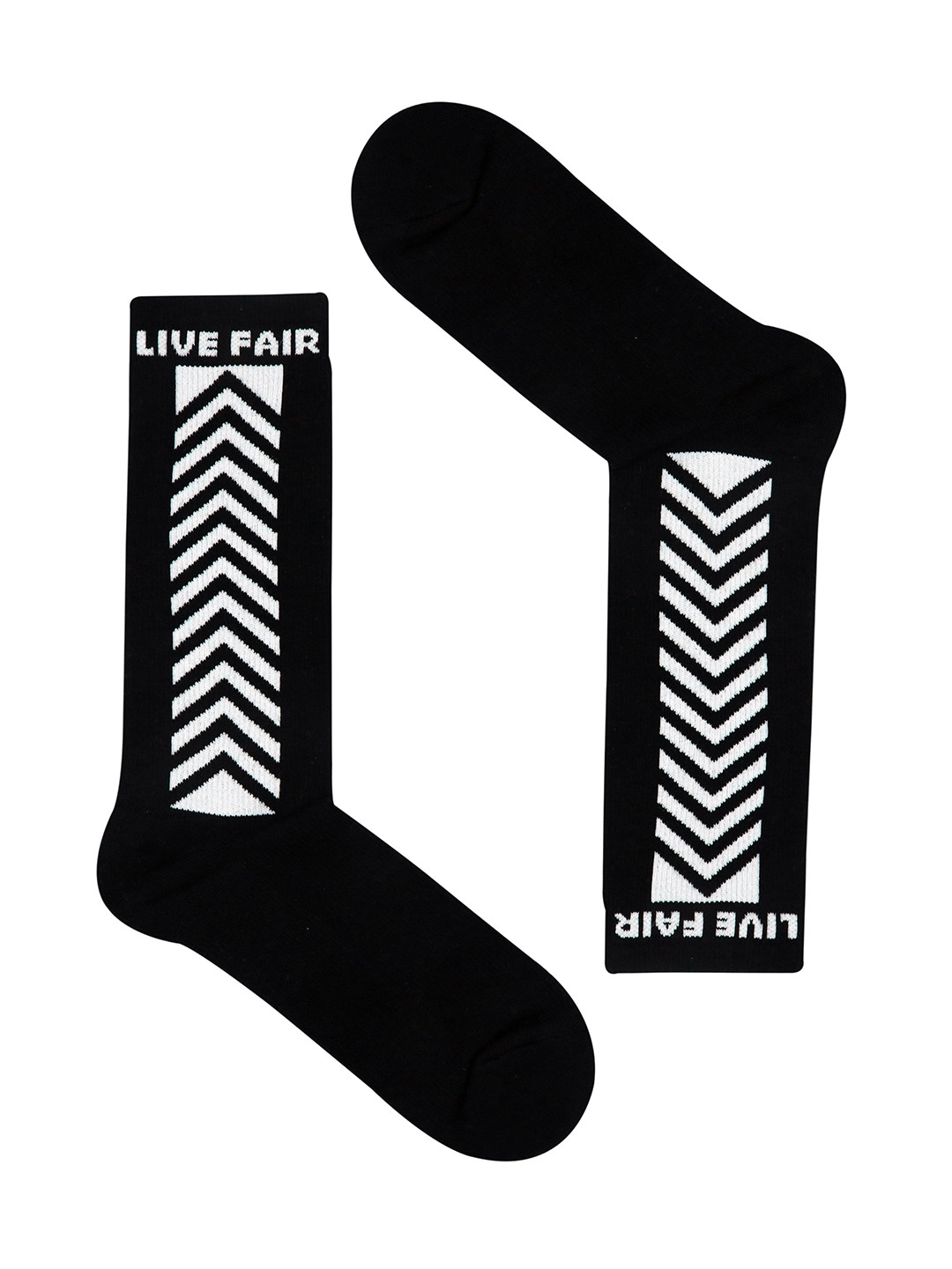 Socksxpress Men Black and White Striped Fair Trade Organic Cotton Calf Length Socks