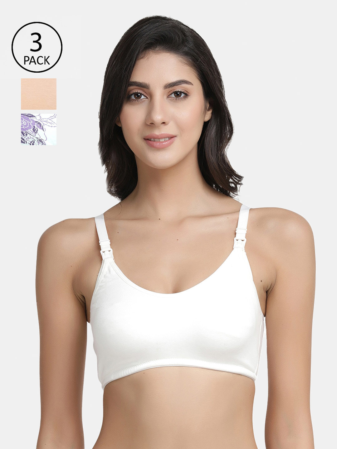 Inner Sense Pack of 3 Floral Maternity Bras