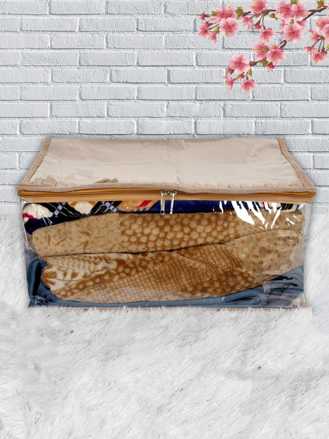 Kuber Industries Transparent Solid Saree Organiser