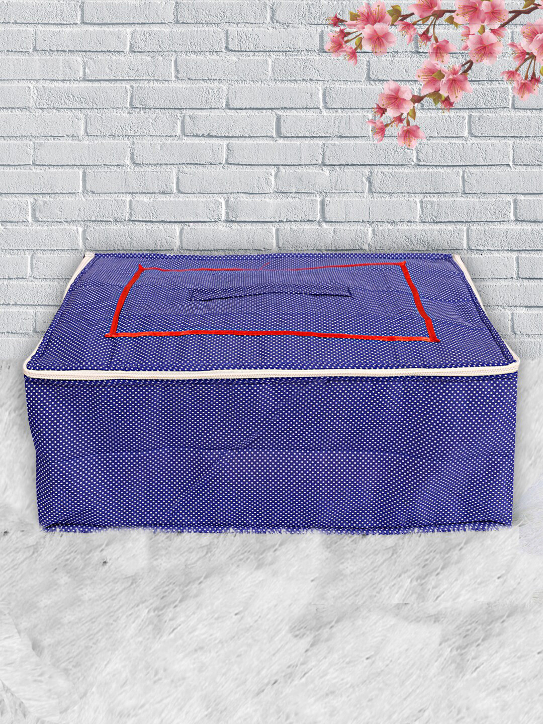 Kuber Industries Blue Printed Saree Organiser