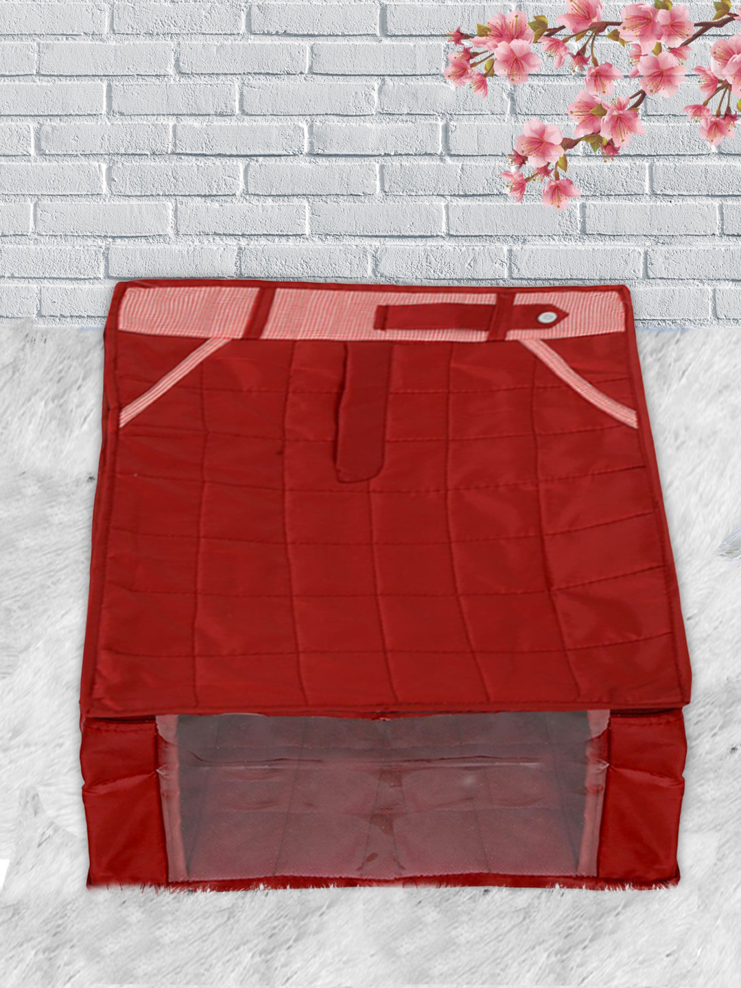 Kuber Industries Maroon Solid Trouser Organiser