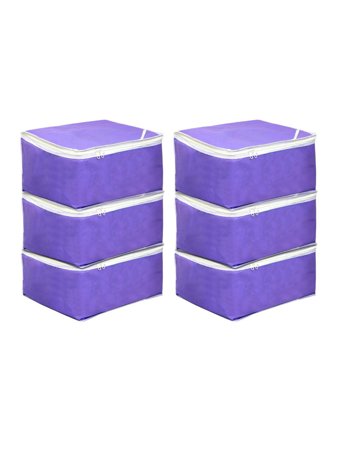 Kuber Industries Set of 6 Purple Wardrobe Organisers